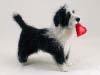 Border Collie, Bearded Collie, and Petit Basset Griffon Venden mix, needle felted statue
